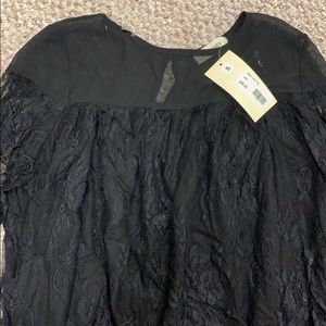 Black lace long sleeved top